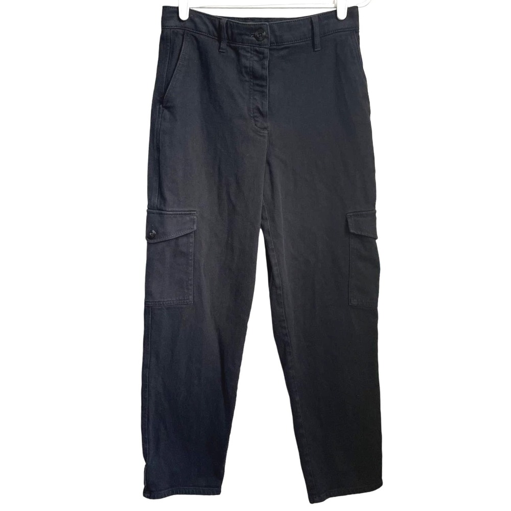 Wilfred Free Aritzia Women's Cargo 6 Black Pants Utility Style Cropped Trousers‎